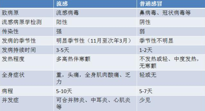 普通感冒和流感有什么区别 得了流感怎么治疗