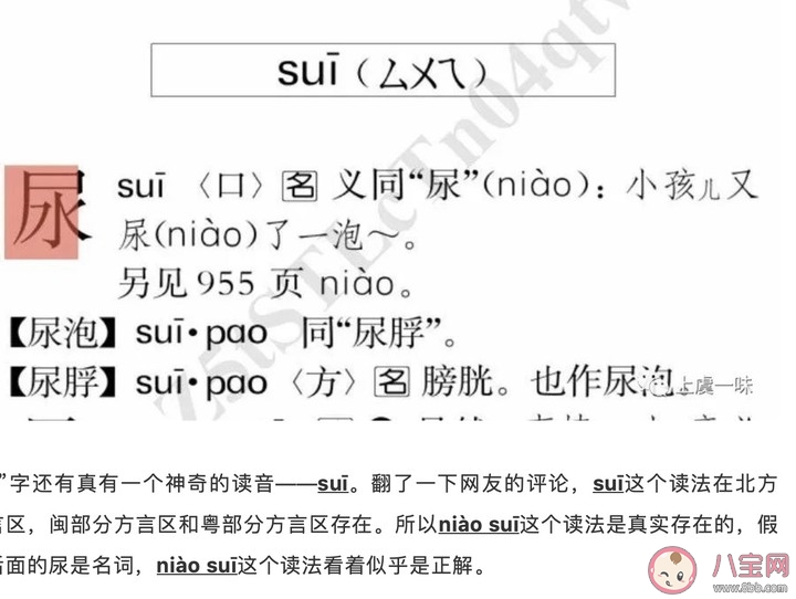 尿尿这两个字的正确读音是什么 尿尿读niao niao还是niao su