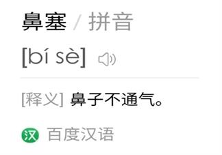 鼻塞的正确读音是什么 鼻塞这个词怎么读