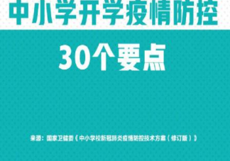 中小学疫情防控有哪些要点 中小学疫情防控最新30个要点