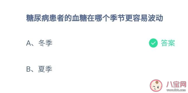 糖尿病血糖|糖尿病患者的血糖哪个季节更容易波动 蚂蚁庄园12月24日答案