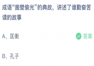 成语凿壁偷光讲述了谁勤奋苦读的故事 蚂蚁庄园4月23日答案介绍