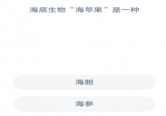 海底生物海苹果是一种什么 蚂蚁森林神奇海洋2月11日答案