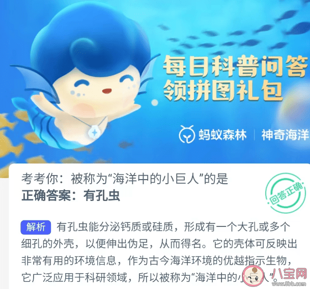 被称为海洋中的小巨人的是什么 神奇海洋3月1日正确答案