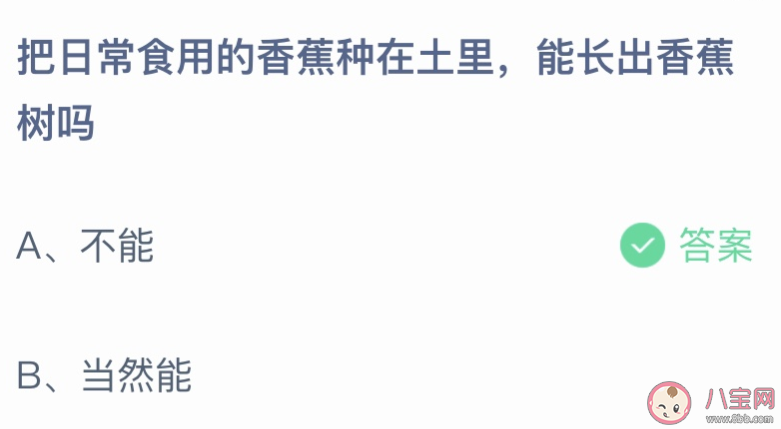 把食用的香蕉种在土里能长出香蕉树吗 蚂蚁庄园3月2日答案