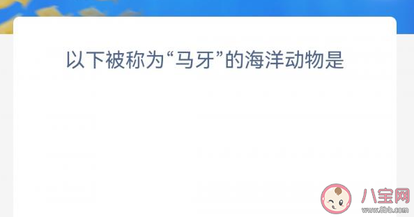 以下被称为马牙的海洋动物是 神奇海洋3月6日答案