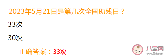 2023年5月21日是第几次全国助残日 蚂蚁庄园5月21日正确答案