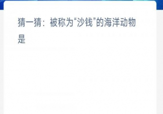 被称为沙钱的海洋动物是 神奇海洋6月7日答案