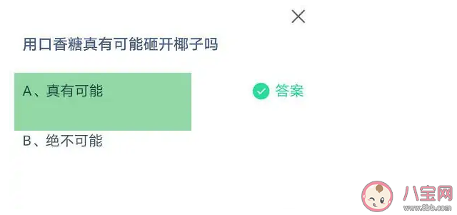 蚂蚁庄园用口香糖真有可能砸开椰子吗 8月6日答案介绍