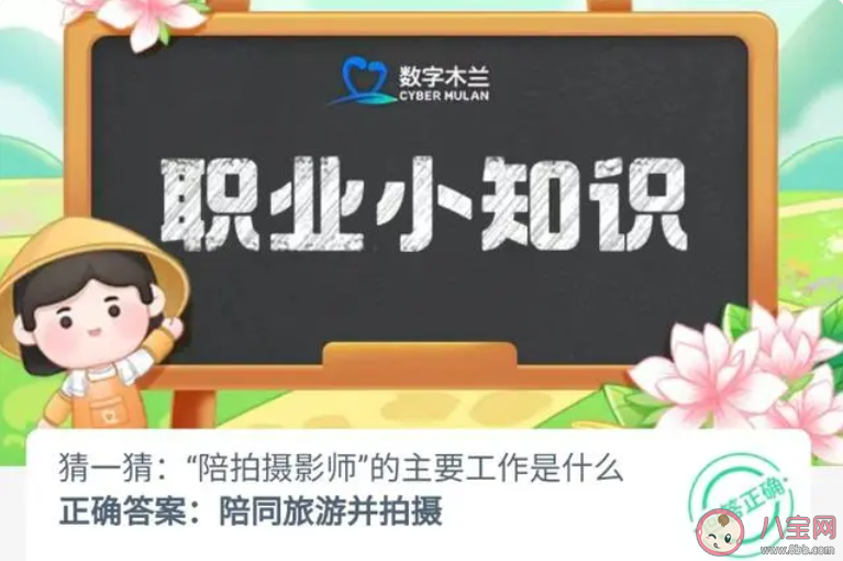 陪拍摄影师的主要工作是什么 蚂蚁新村11月11日答案